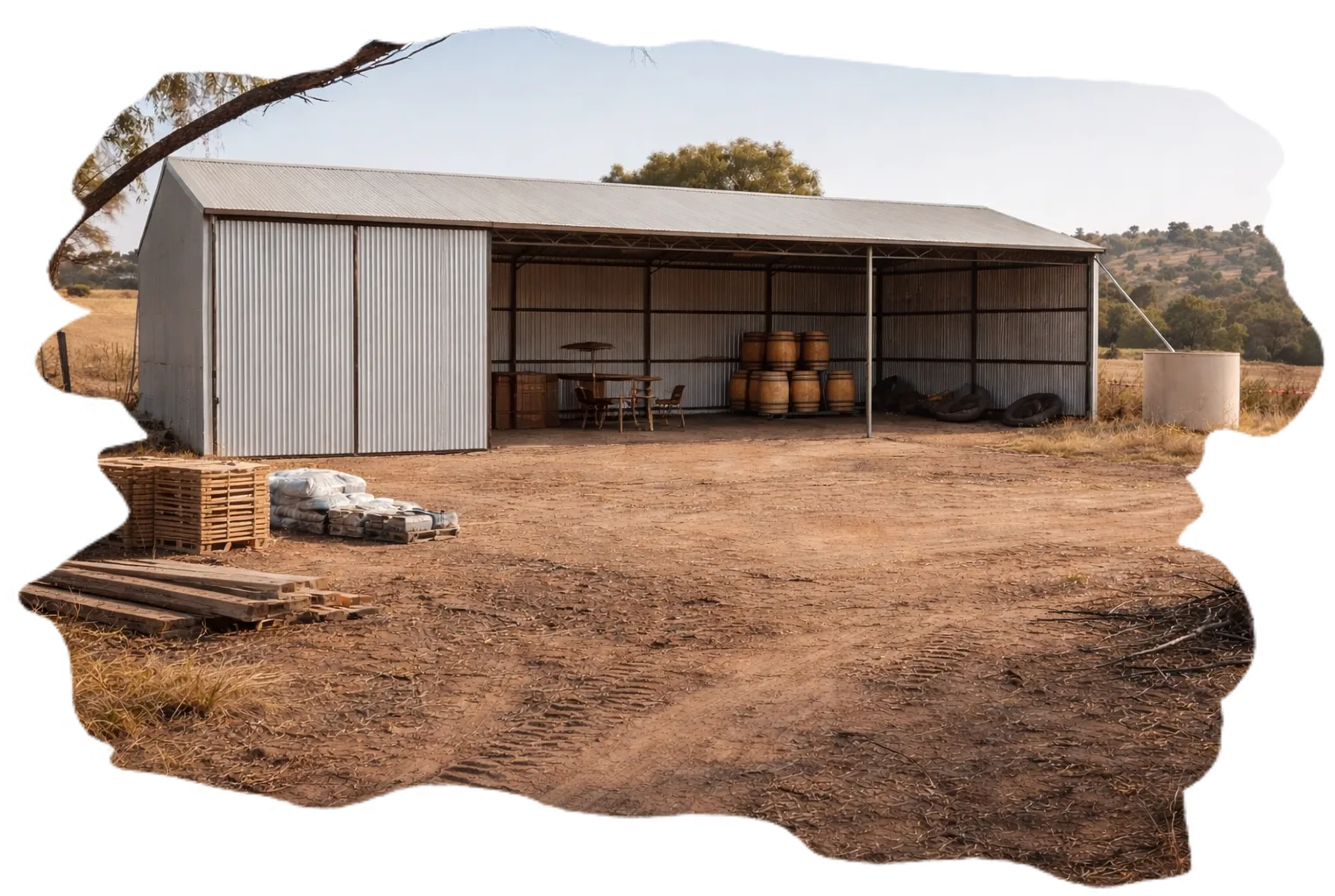 Rural York, WA setting around Coffin Rock Distillery as the long-term build continues